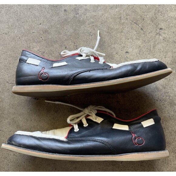 Vintage Onitsuka Tiger D1K1L Men’s shoes Sz 9 F460811 Black White Red Leather - Picture 2 of 11